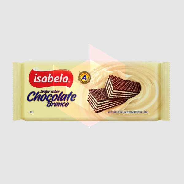 Wafer de chocolate branco Isabela 100g
