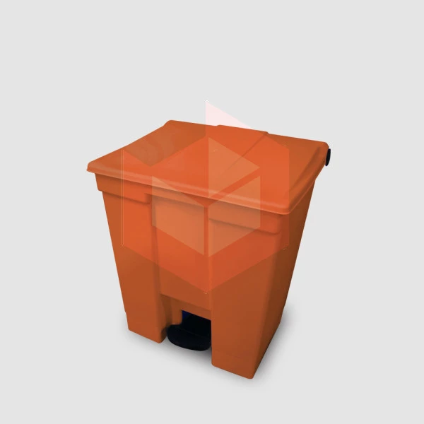Lixeira com pedal 30l laranja Bralimpia CP3SLJ