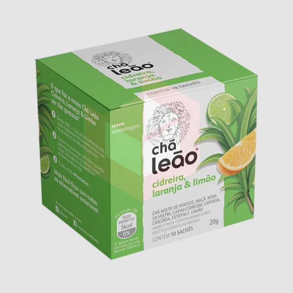 Chá de cidreira laranja e limão envelopado Leão 10x1.6g
