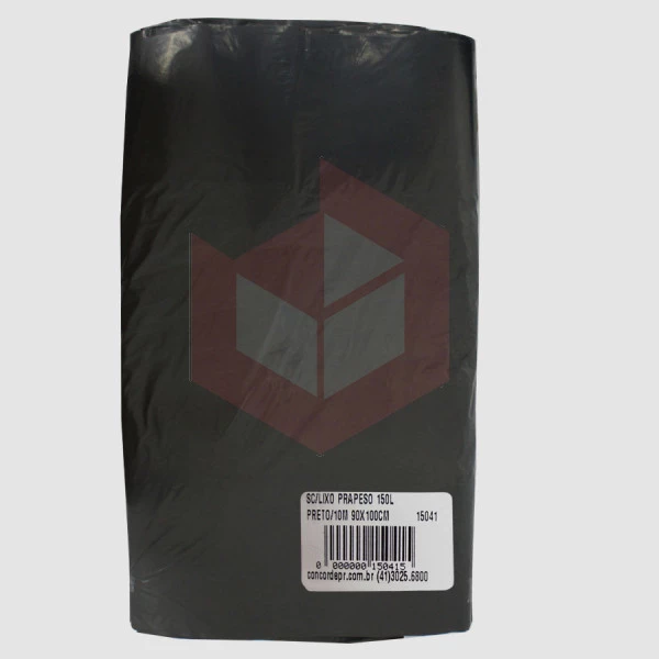 Saco para lixo 150l preto 10m 90x100 Prapeso c/100un