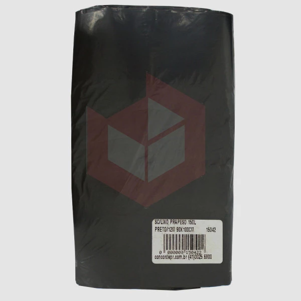 Saco para lixo 150l preto 12m 90x100 Prapeso c/100un