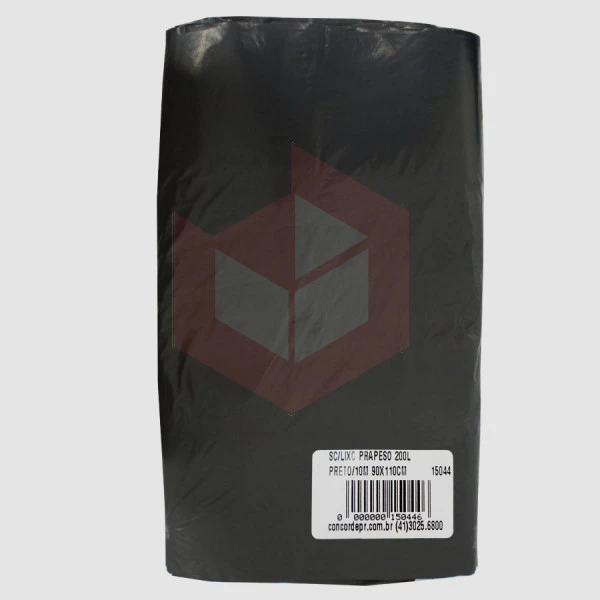 Saco para lixo 200l preto 10m 90x110 Prapeso c/100un