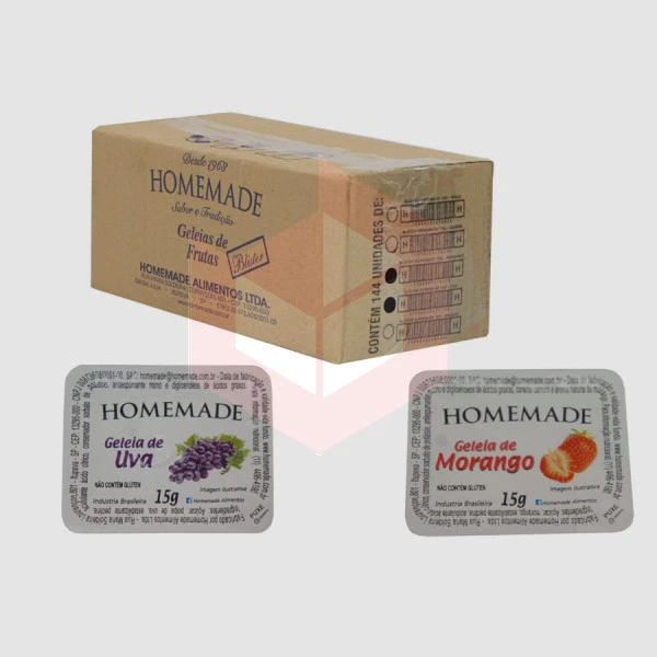 Geleia Homemade morango e uva sachê 144x15g