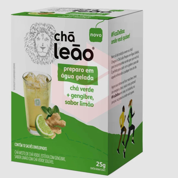 Chá Leão verde+gengibre sabor limão envelopado 10x2.5g