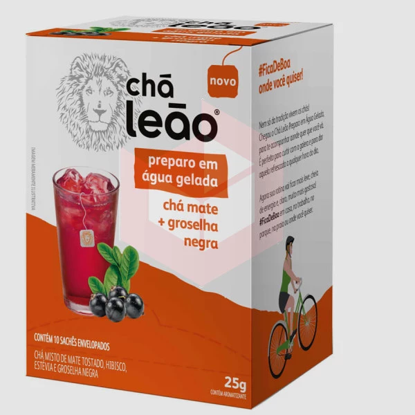 Chá Leão mate+groselha negra envelopado 10x2.5g