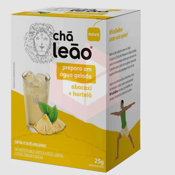 Cha abacaxi e hortela envelopado Leao 10x2.5g