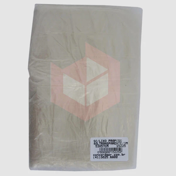 Saco para lixo 40l transparente 3m 53x57 Prapeso c/100un