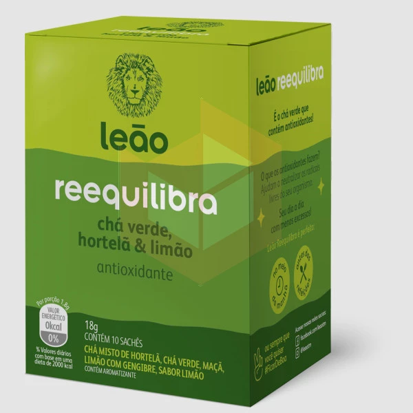 Cha verde hortela e limao reequilibra Leao 10x1.8g