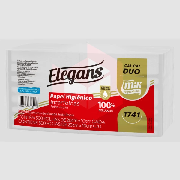 Papel higiênico Mili cai cai Duo folha dupla c/500un R-1741