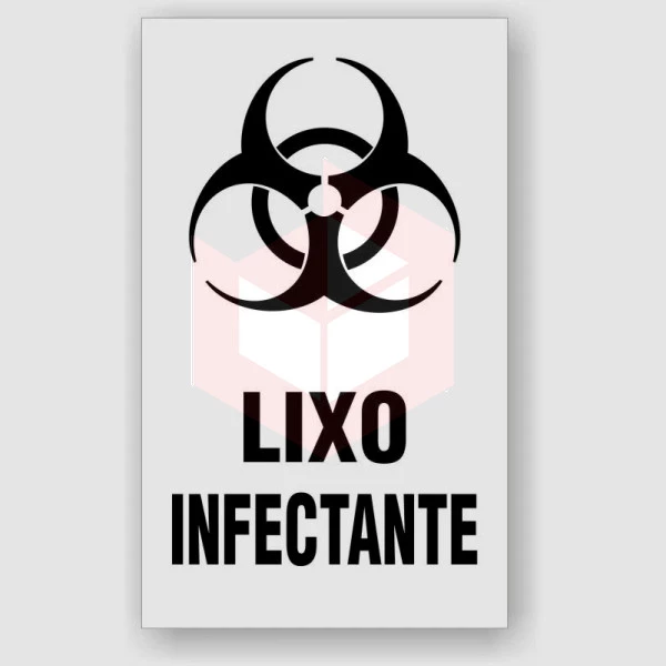 Adesivo coleta seletiva branco infectante S5I 