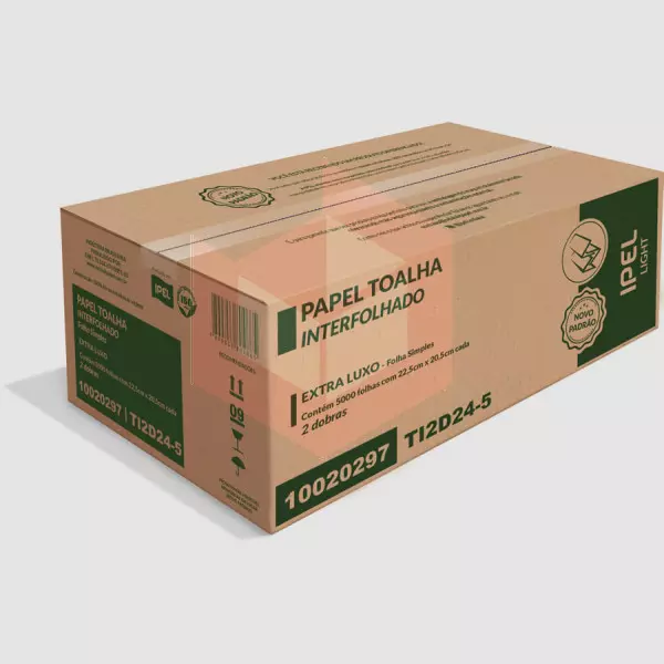 Papel toalha IPEL light 2D 22.5x20.5cm c/5000un  T2FS013E2424-06 