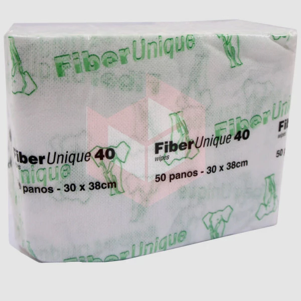 Wipes Fiberunique 40 branco e verde 30x38cm c/50un