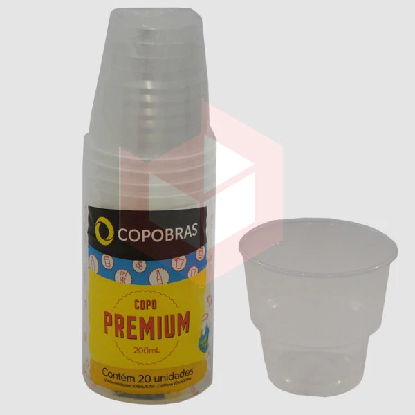 Copo Copobras premium PP 200ml CPT201 c/20un 