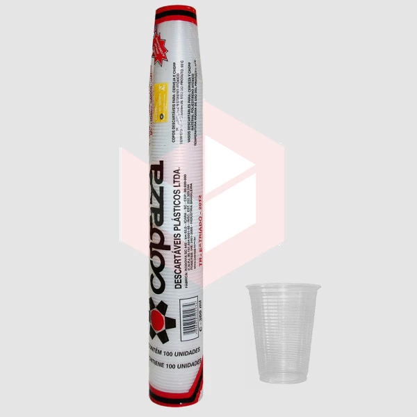 Copo Copaza PS translúcido 300ml c/100un
