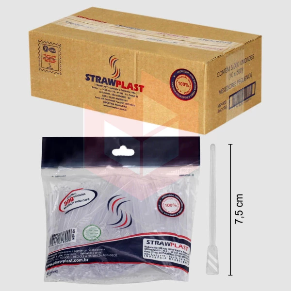 Mexedor Straw msp800 café 7.5cm cristal 10x500un