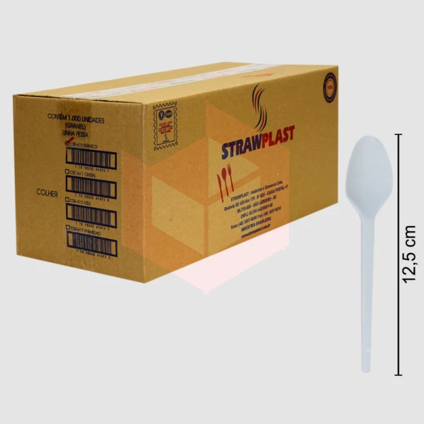 Colher Straw 191 csb610 sobremesa branca c/1000un