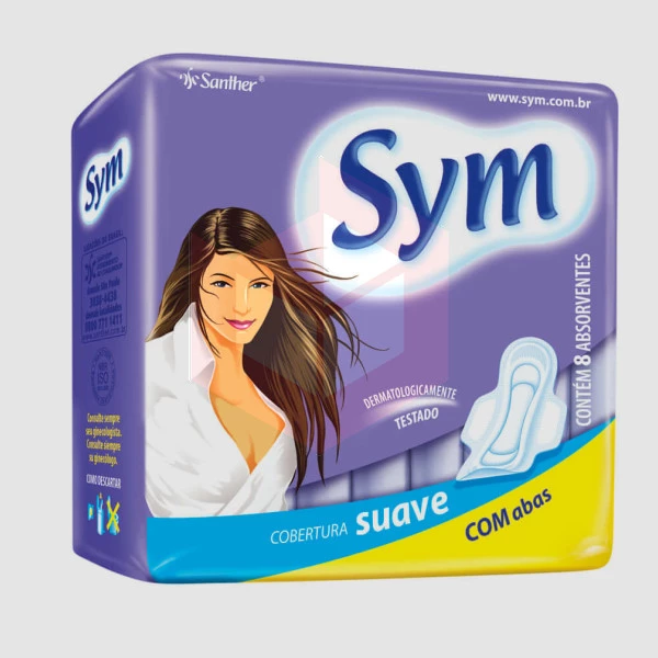 Absorvente Sym com abas c/8un