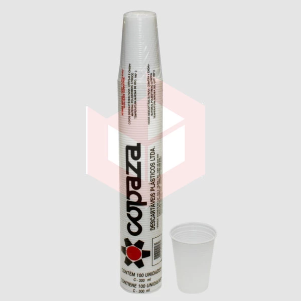 Copo Copaza PS branco 300ml c/100un
