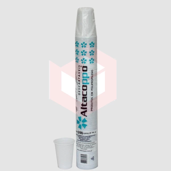 Copo Altacopo PP branco 180ml c/100un