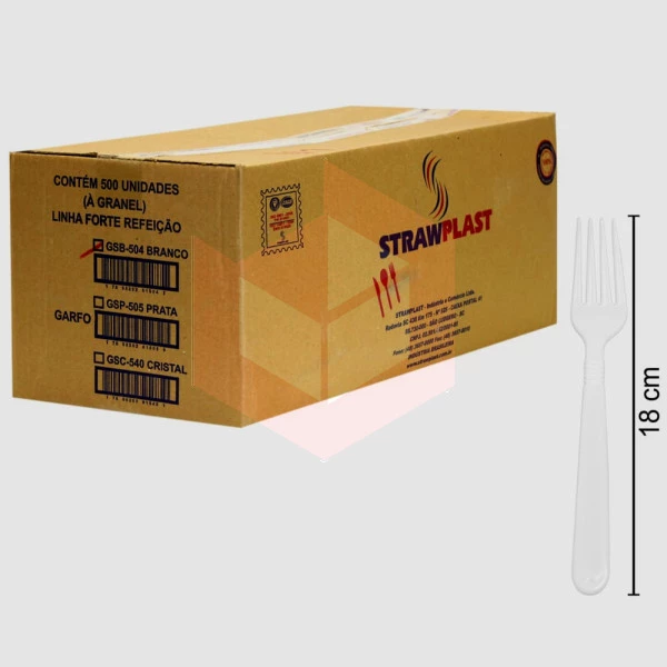 Garfo Straw 161 GSB504 forte branca c/500un