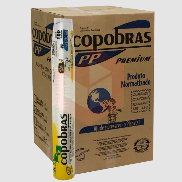 Copo Copobras PP transparente 180ml CFT180 25x100un