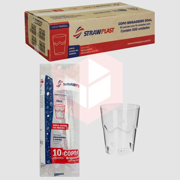 Copo Straw CPS050 brigadeiro cristal (50pctsx10un)