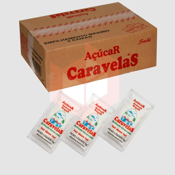 Açúcar cristal sachê Caravelas 1000x5g