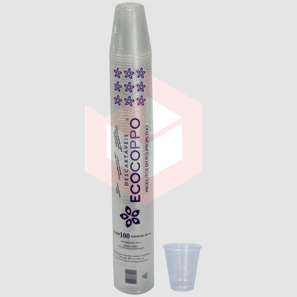 Copo Ecocoppo PP transparente 180ml c/100un