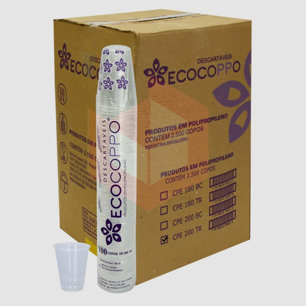 Copo Ecocoppo PP transparente 200ml 25x100un