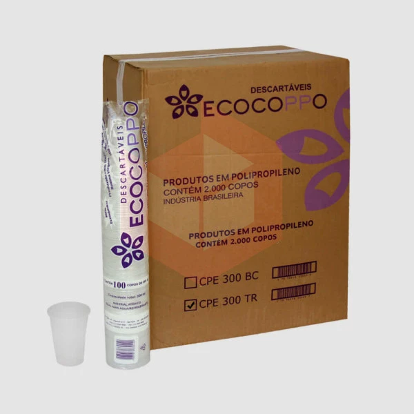 Copo Ecocoppo PP transparente 300ml 20x100un