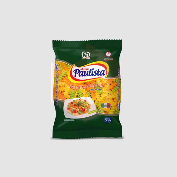 Macarrão parafuso colorido Paulista 500g