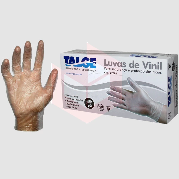 Luva vinil sem pó pequena Talge c/100un