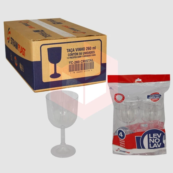 Taça para Vinho Straw / TC260 - 14 Pacotes com 4 Unidades
