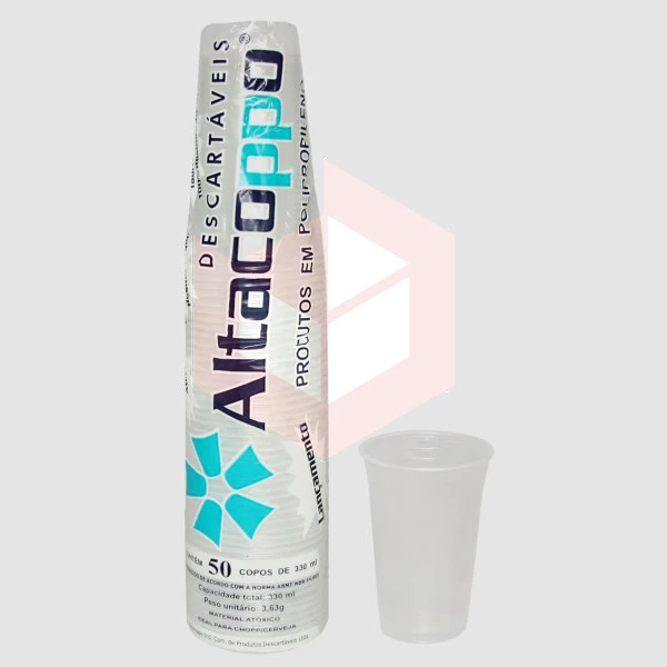 Copo Altacoppo PP transparente 330ml c/50un