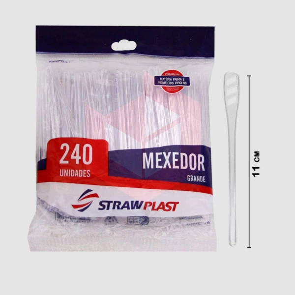 Mexedor Straw msg801 drink 11cm cristal c/240un