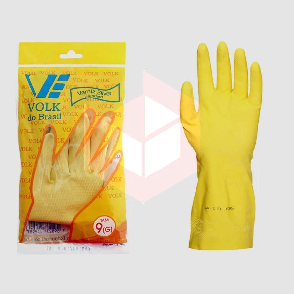 Luva amarela grande verniz silver Volk