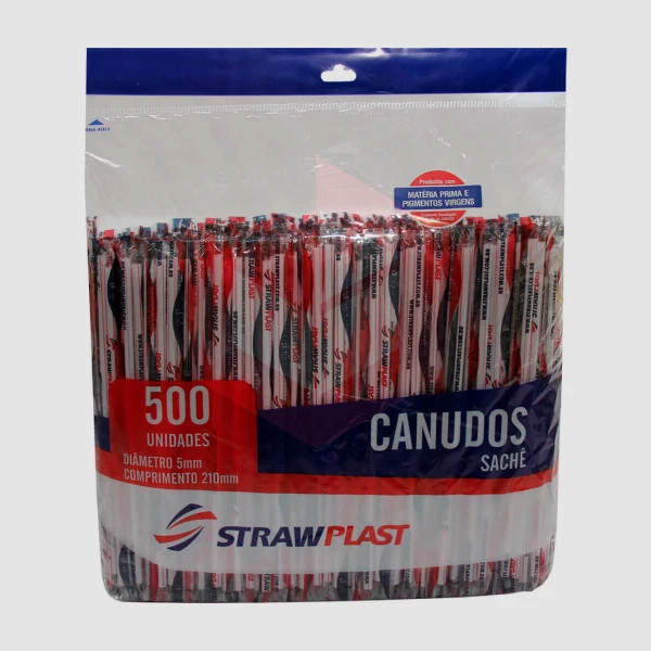 Canudo Straw CS302 rígido 21cmx5mm listrado sachê c/500un 