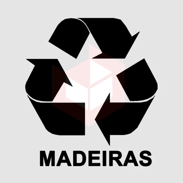 Adesivo coleta seletiva preto madeiras S05