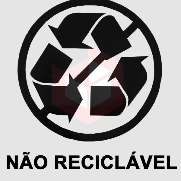 Adesivo coleta seletiva cinza não reciclável S5NR