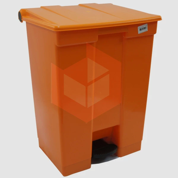 Lixeira com pedal 60l laranja Bralimpia CP6SLJ