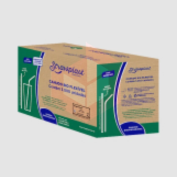 Canudo bio flexível Straw 874 sachê papel 30x100un