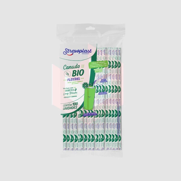 Canudo bio flexível Straw 872 sachê papel c/100un