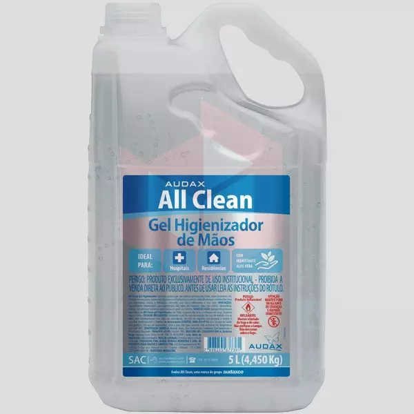 Álcool gel 70% antisseptico all clean Audax 5l
