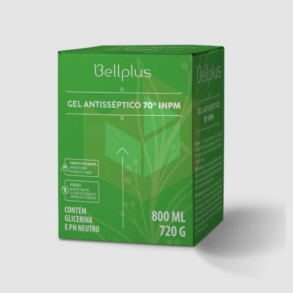 Álcool gel 70% antisséptico BellPlus 800ml