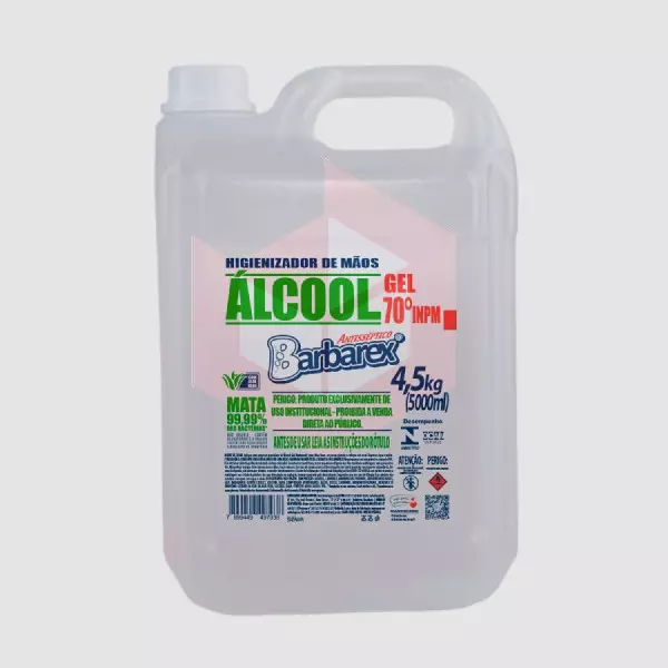 Alcool gel 70% higi p/maos Barbarex 5000ml/4.5kg 