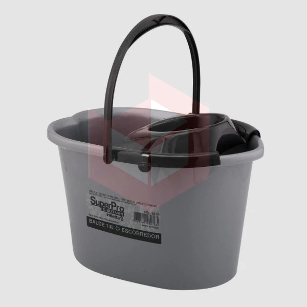 Balde 14l c/espremedor cinza Superpro ref.9230