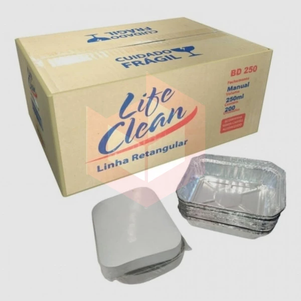 Bandeja aluminio 250ml Life Clean c/200un 1187