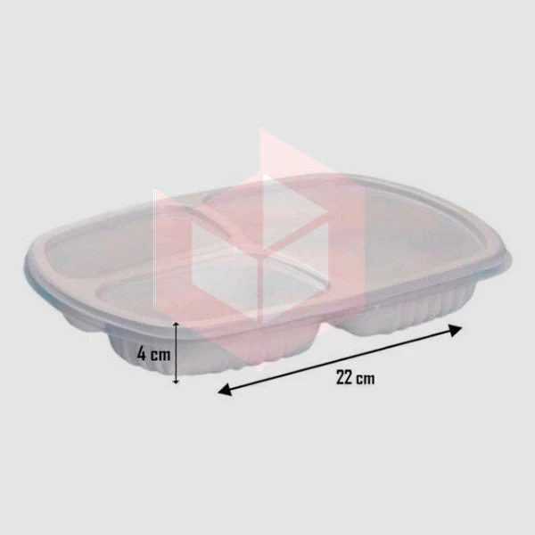 Bandeja plástica G331 3 divisórias 850ml c/tampa Galvanotek c/100un