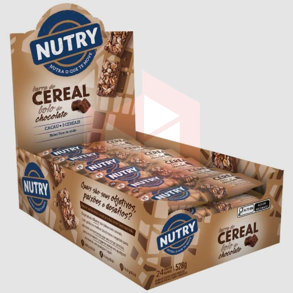 Barra de cereal bolo de chocolate Nutry 24x22g