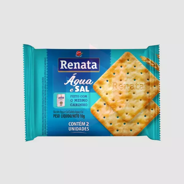 Biscoito agua e sal sachê Renata 180x2un/10g